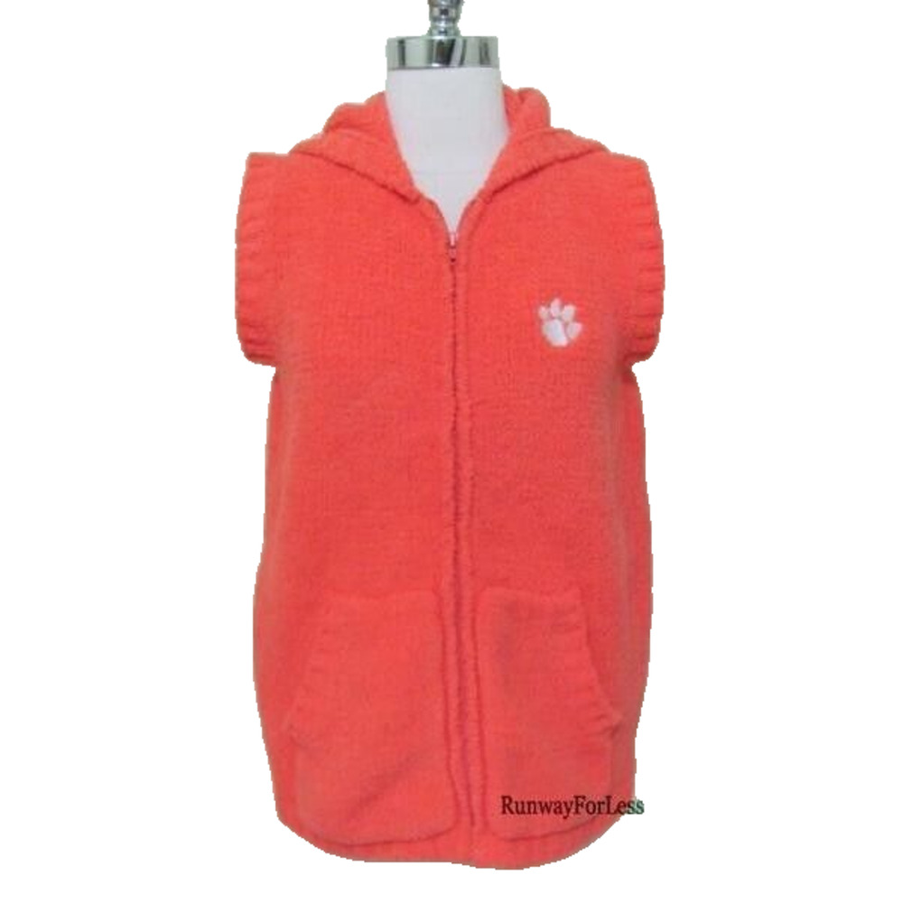 New OARSMAN FOR HER Womens Small Clemson Tigers Soft Hoodie Hooded Full Zip Vest